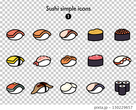 アイコン集 寿司 130229657