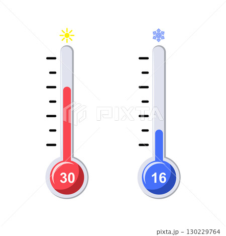 Thermometer icon or temperature symbol, vector and illustration. Thermometer icon or temperature symbol, vector and illustration. 130229764