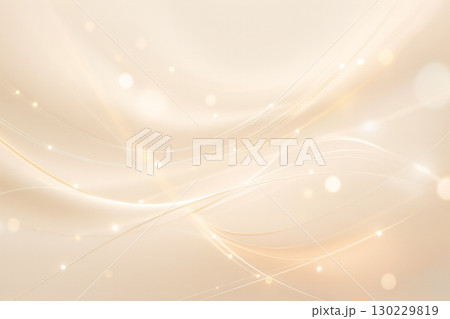 柔らかな光と流線が広がる上品なベージュゴールドの背景素材 柔らかな光と流線が広がる上品なベージュゴールドの背景素材 130229819