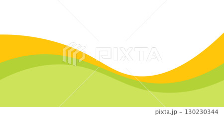 Smooth yellow and green color wave banner background. Vector illustration 130230344