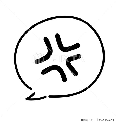 怒りマークの漫符 吹き出し アイコン 130230374