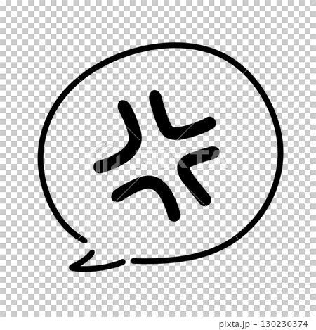 怒りマークの漫符 吹き出し アイコン 130230374