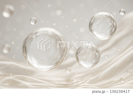 高保湿成分が浮かぶ透明感のある美容イメージ背景 130230417