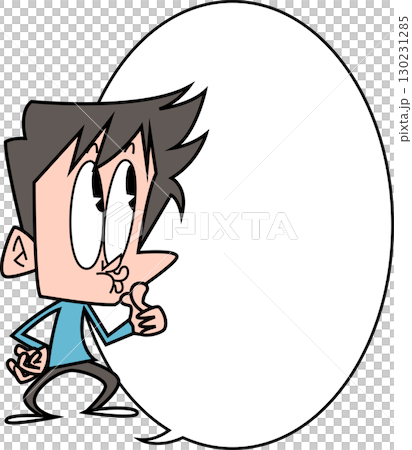 嘴巴尖、手拿東西的男人 130231285