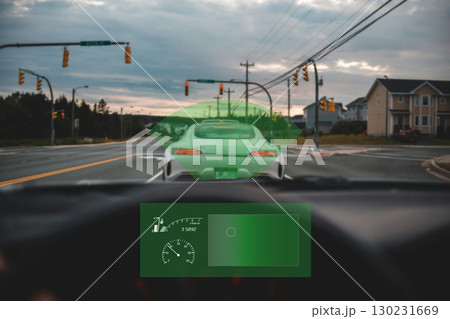 自動運転を実装したスマートカーのイメージ素材 130231669