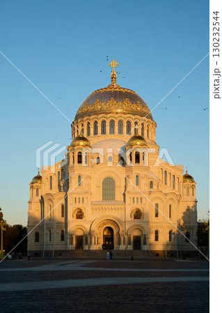 Behold the Stunning View of a Grand Cathedral Bathed Under the Beautiful Golden Hour Light 130232544