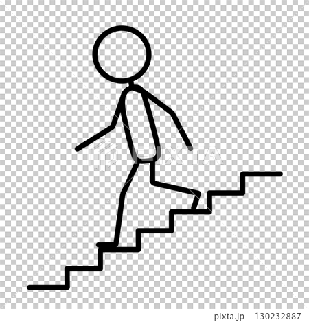 階段を下る棒人間 130232887
