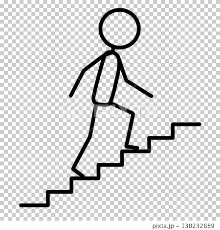 Stick figure climbing stairs Stick figure climbing stairs 130232889