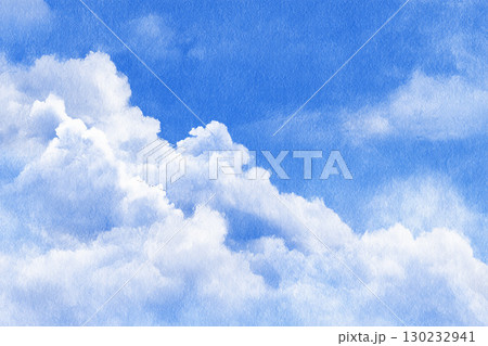 青空と白い雲の背景イラスト 130232941