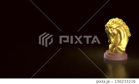 The Gold Horse  chess for Business concept 3d Rendering. 130233216
