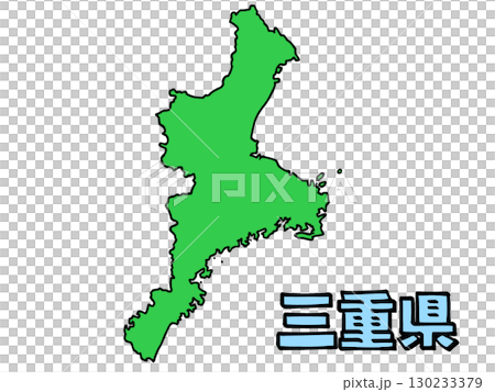 三重縣的地圖略顯簡略，文字簡單 130233379