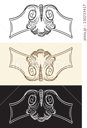 Calligraphy swirl ornate motifs set vector illustration Calligraphy swirl ornate motifs set vector illustration 130233417