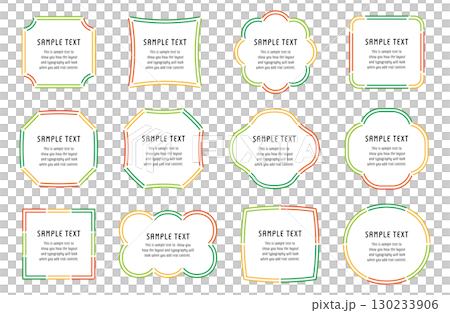 Frame double line illustration vector variation simple decoration ornament ornamentation enclosure set 130233906