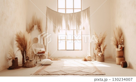 boho wedding indoor macrame rug arch room, ai 130234007