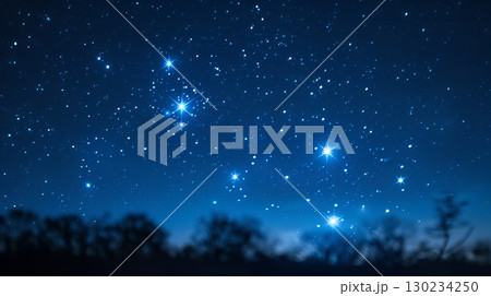 スターリーナイト：夜空に星が数多く輝いている