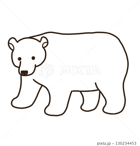 シロクマ　線画のイラスト 130234453