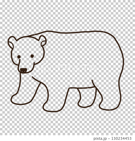 シロクマ　線画のイラスト 130234453