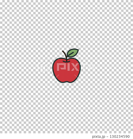 りんごのカラーアイコン、素材、背景なし、資料作り、果物 130234590