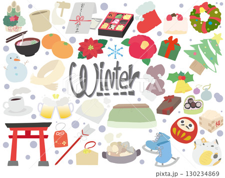 冬に使える 素材 セット 線画なし 130234869