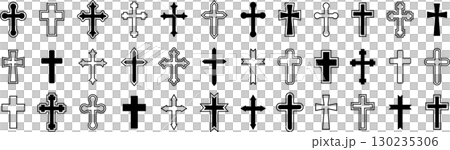 Vector cross icon set 130235306