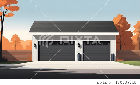 ガレージ、車庫のイラスト 130235319