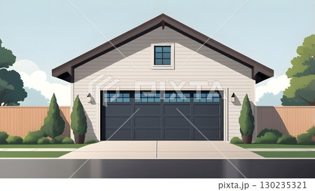 ガレージ、車庫のイラスト 130235321