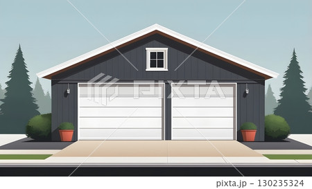 ガレージ、車庫のイラスト 130235324