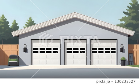 ガレージ、車庫のイラスト 130235327
