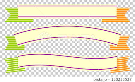 秋季彩色絲帶帶套裝萬聖節顏色橙色紫色綠色向量png 130235527