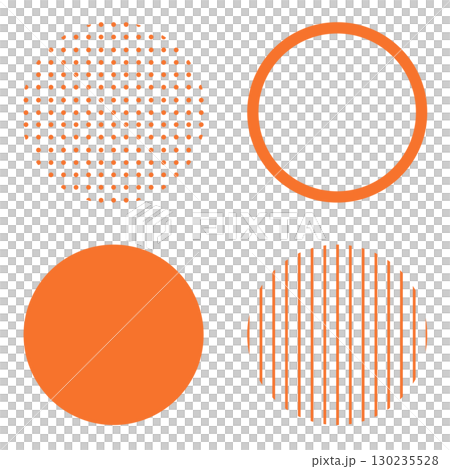 圓形幾何插圖素材，橙色，簡單的圓點圖案和條紋，向量png透明 130235528