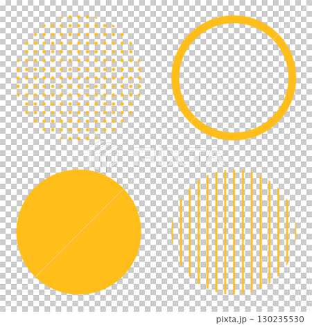 圓形幾何插圖素材，橙色，簡單的圓點圖案和條紋，向量png透明 130235530