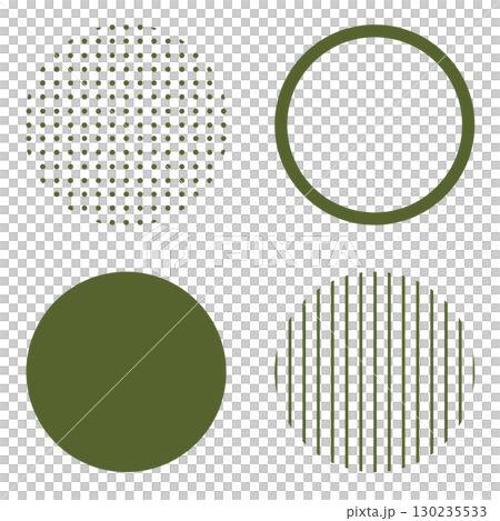 Round geometric shape illustration material, dark green, simple dot pattern and stripes, vector png transparent 130235533