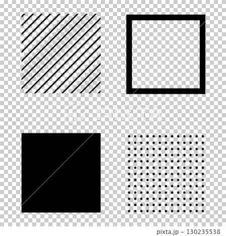 Black and white square geometric shape illustration material Simple dot pattern and stripes Vector png transparent 130235538