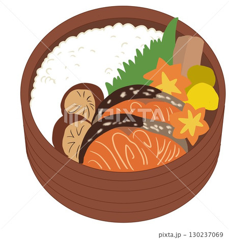 秋の味覚弁当（ごはん・秋鮭・きのこ） 130237069