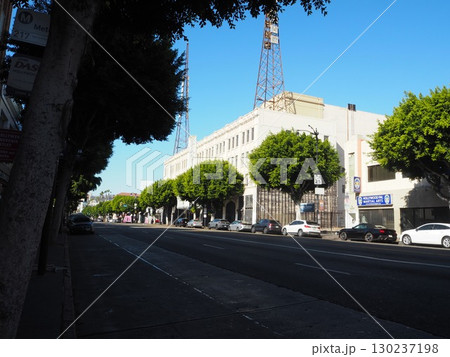 青空に映えるハリウッド大通りの街並み 青空に映えるハリウッド大通りの街並み 130237198