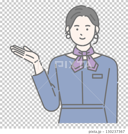 案内をする受付の女性 130237367