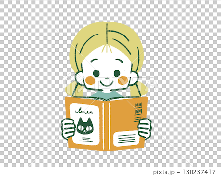 閱讀的女孩-4 種顏色 130237417