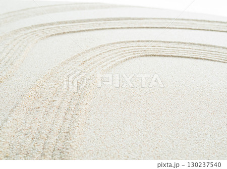 Zen Garden Sand White Background Japanese Balance Meditation Relax Buddhism Spirituality, Pattern Line Wave Mandala Mockup Spa Vacation Yoga Lifestyle Natural Summer, Texture Desert Coast Sea. Zen Garden Sand White Background Japanese Balance Meditation Relax Buddhism Spirituality, Pattern Line Wave Mandala Mockup Spa Vacation Yoga Lifestyle Natural Summer, Texture Desert Coast Sea. 130237540