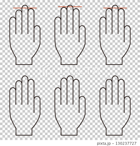 Illustration of fingers of different lengths Illustration of fingers of different lengths 130237727