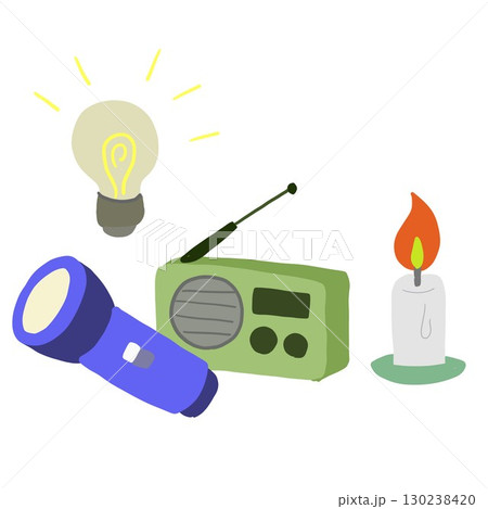 停電時の対策イラスト 130238420
