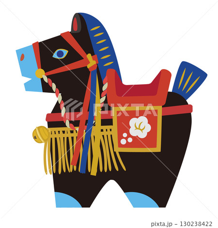 可愛い馬の民芸品 午年のイラスト 可愛い馬の民芸品 午年のイラスト 130238422