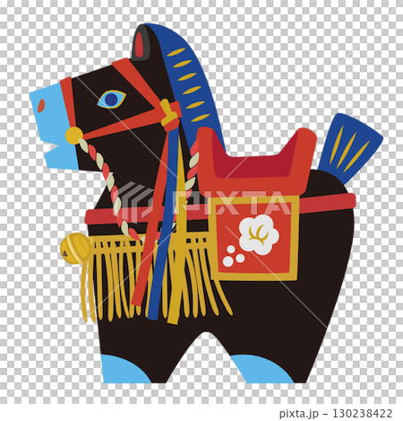 可愛い馬の民芸品 午年のイラスト 可愛い馬の民芸品 午年のイラスト 130238422