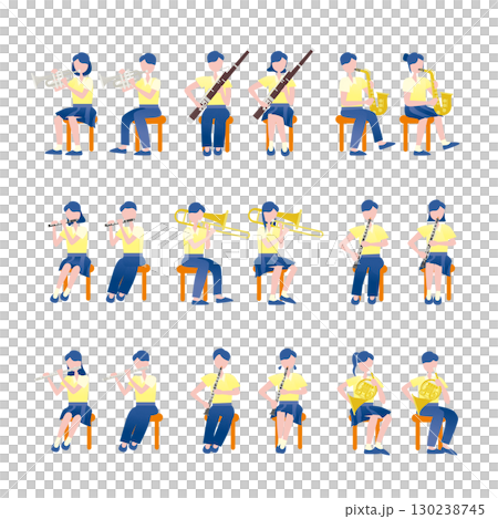 Brass band illustration set 2 130238745
