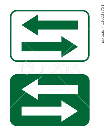 双方向矢印のアイコン 緑 双方向矢印のアイコン 緑 130238751