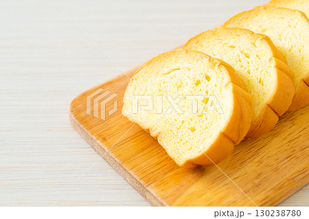 potatoes bread sliced on wood board potatoes bread sliced on wood board 130238780