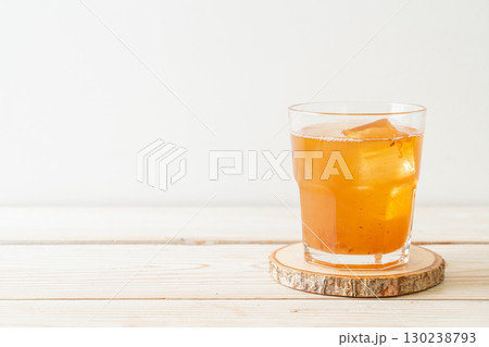 Delicious sweet drink tamarind juice and ice cube 130238793