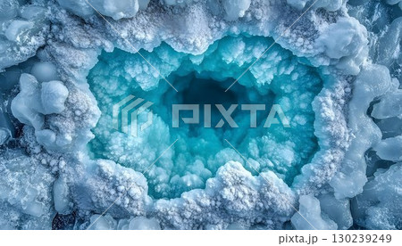 Frozen Turquoise Grotto: A Winter Wonderland of Ice Formations a 130239249