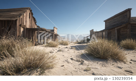 Old wooden buildings desert ghost town tumbleweed dry grass abandoned Old wooden buildings desert ghost town tumbleweed dry grass abandoned 130239354