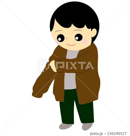 肌寒くてカーディガンを羽織る人 肌寒くてカーディガンを羽織る人 130240527