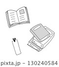 いろいろな本としおりのイラスト 130240584
